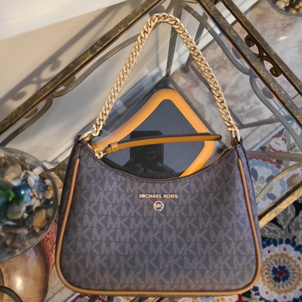 Michael Kors Brown Shoulder/Tote Bag with Signature Style
